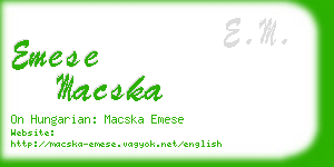 emese macska business card